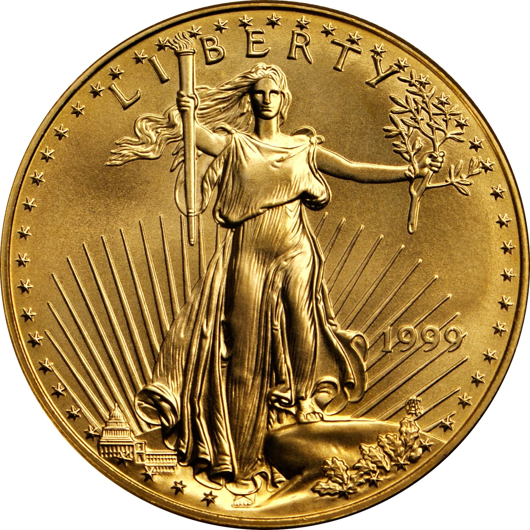 1/4 Ounce 1999 American Eagle  Gold Coin - Gold Quarter Ounce 10 Dollar - American Eagle Gold Bullion 1999 Quarter Ounce - Image 4