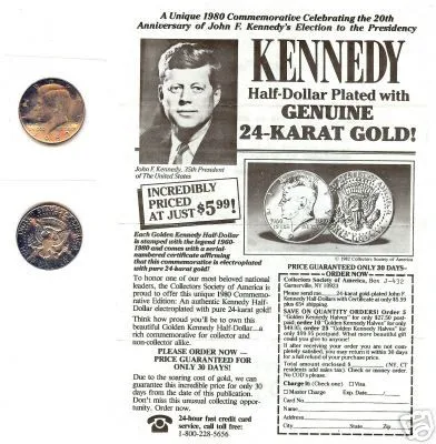 1977 JFK Half Dollar Commemorating 20th Anniversary - Commemorative Anniversary John F Kennedy Half Dollar - Image 3