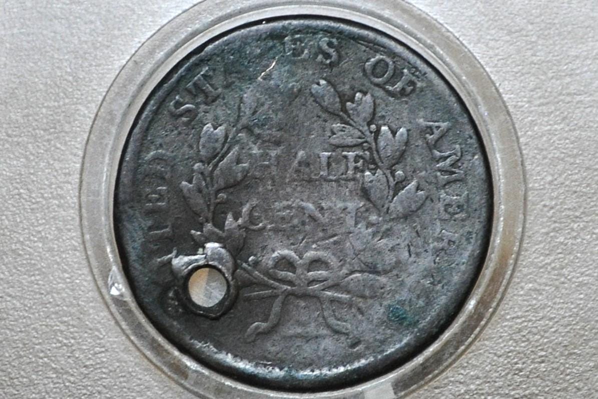 1806 Half Cent Large 6 Stems - Damaged / Cull - 1806 Draped Bust Half Cent Large Six With Stems - Discount Coins - Image 2