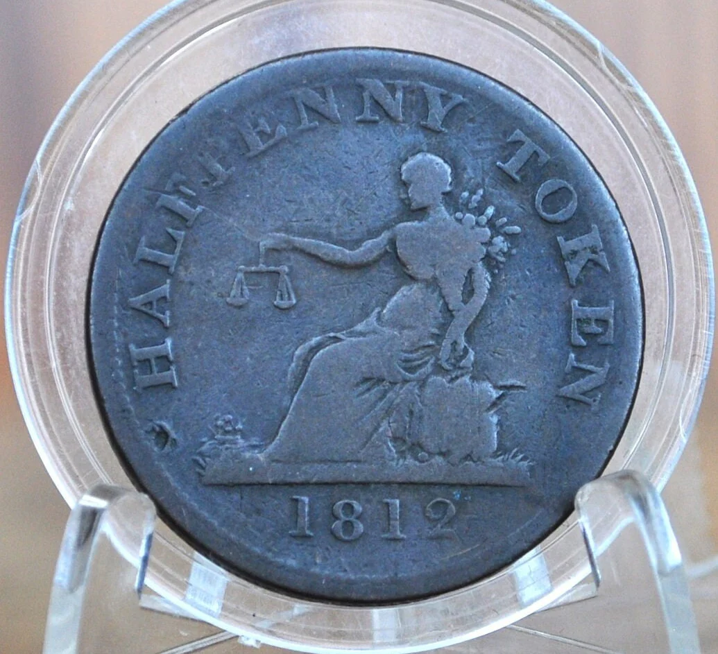 1812 Canada Tiffin Halfpenny Token Trade & Navigation - 1/2 Penny Token Canada 1812 - 1812 Canadian Token - Image 2