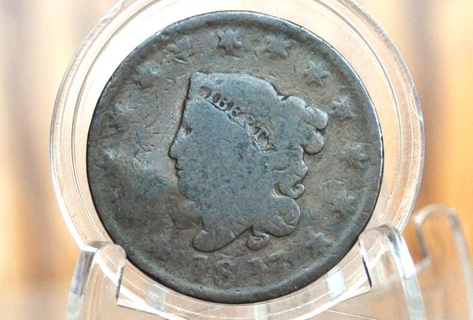 1817 Large Cent 13 Stars - Good, Damaged - US Large Cent - 1817 Coronet Liberty Head Large Cent - Thirteen Stars - 1817 Matron Cent - Image 7