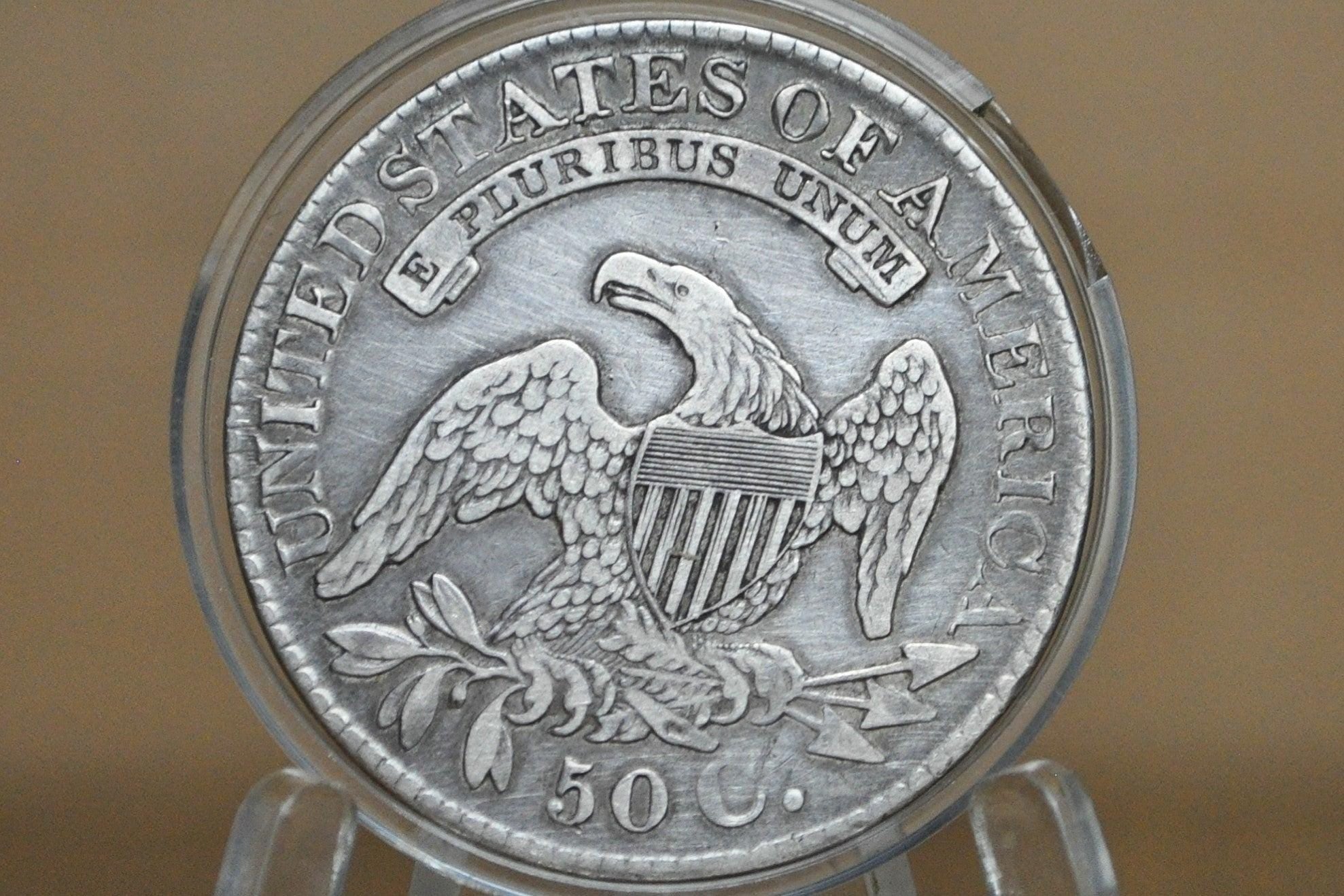 1827 Capped Bust Half Dollar - XF Detail; Old Cleaning - 1827 Half Dollar US Half Dollar 1827 - Image 2