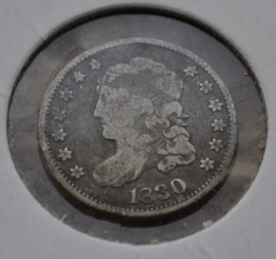 1830 Capped Bust Half Dime - VG (Very Good) - Silver - Uncleaned - Good Detail / Grade - 1830 Bust Dime - Early American Coin - Uncleaned - Image 6