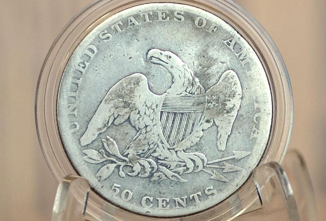 1837 Capped Bust Half Dollar - Fine+; Great Color, Competitive Price - 1837 Half Dollar US Half Dollar 1837 - Image 2