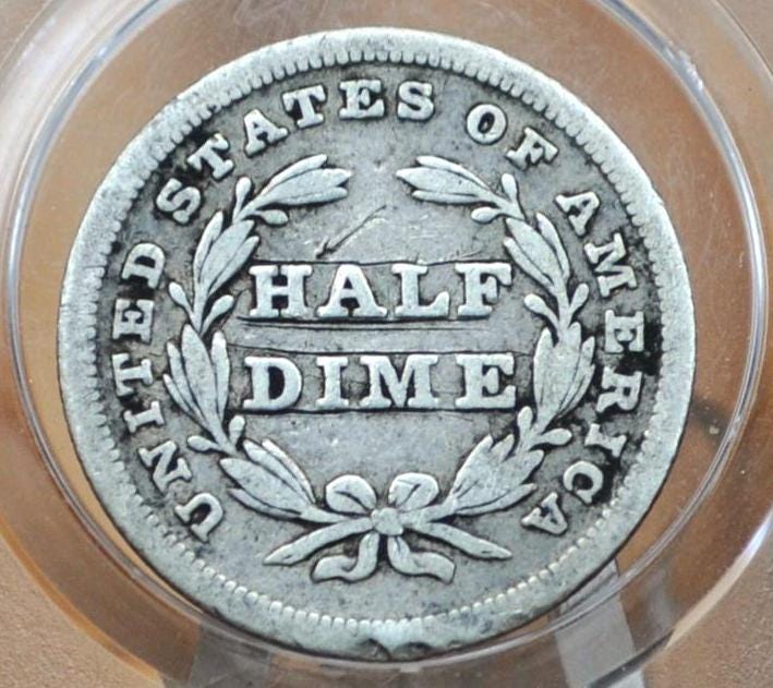1839 Half Dime - VG (Very Good); Great Coin, 1839 Seated Liberty Half Dime - Early American Coin - 1839 Silver Half Dime Liberty Seated - Image 2