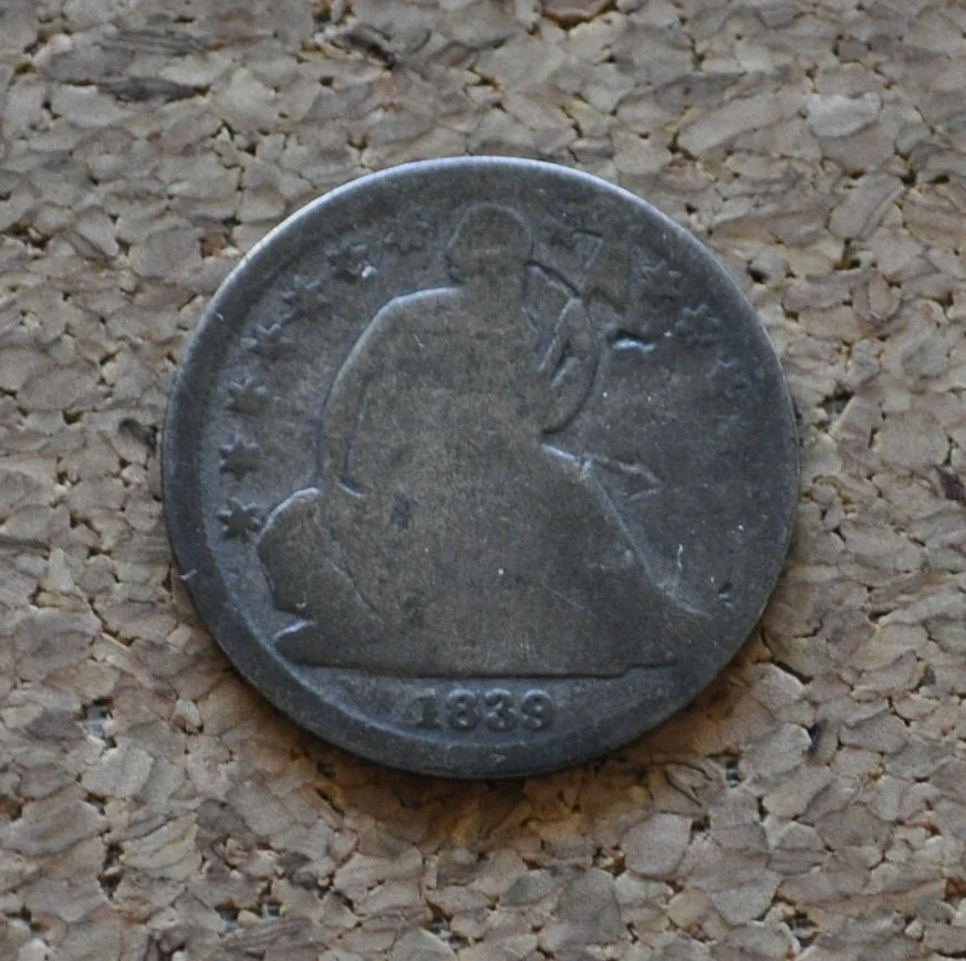 1839-O Seated Liberty Dime  - AG (about good) - New Orleans Mint - 1839 Silver Dime / 1839 O US Dime - Image 6