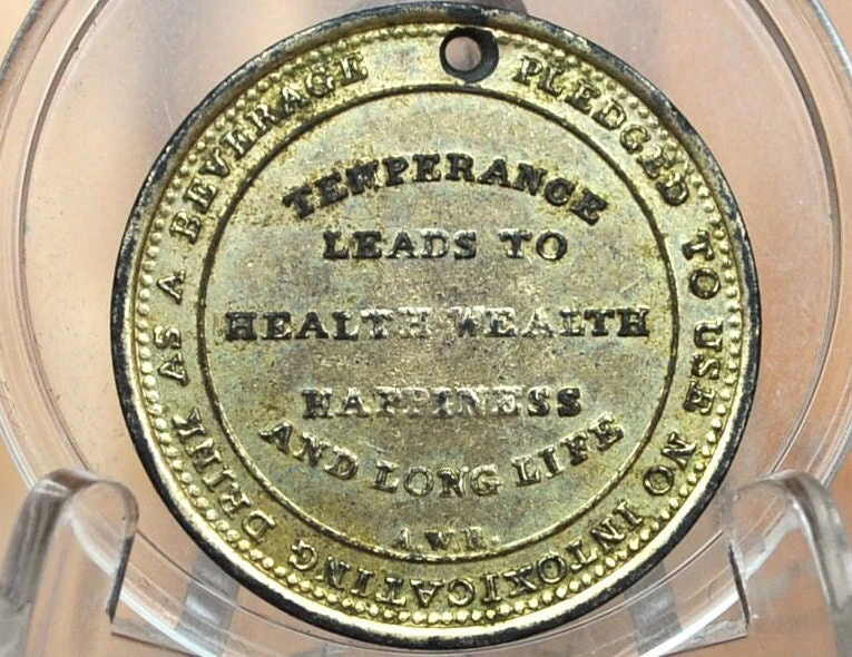 1840-1850 Ashbel W. Riley Temperance Pledge Token - Excellent Condition - Rochester, NY - Image 2
