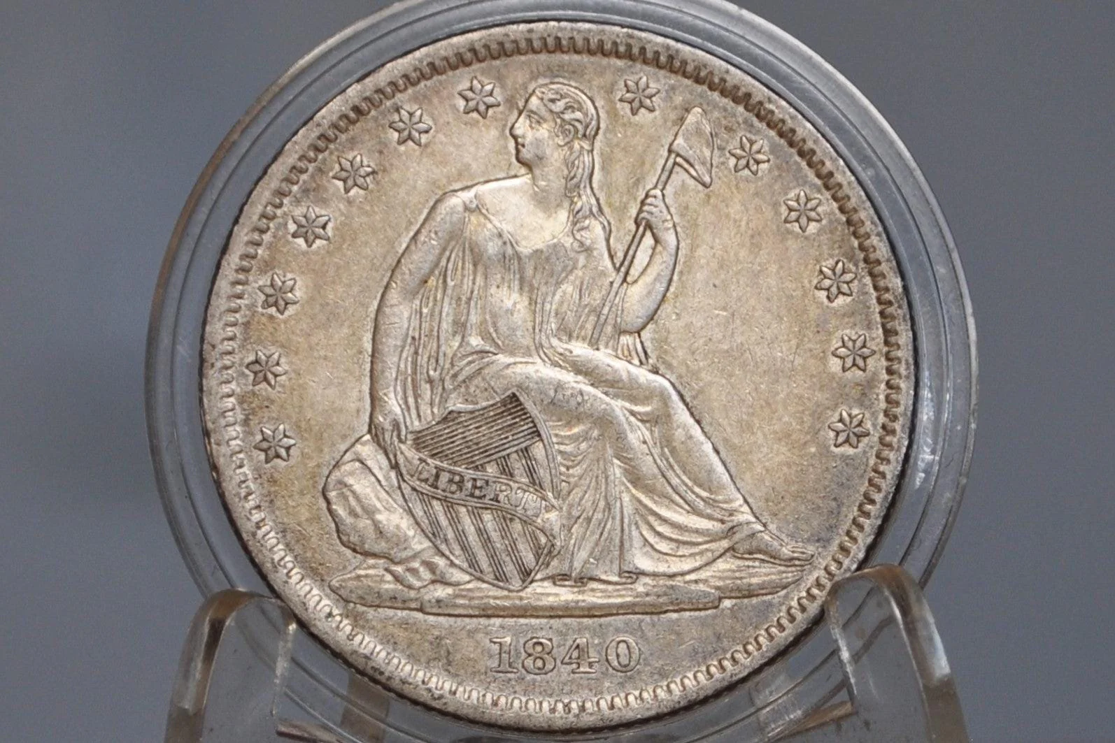 1840 Seated Liberty Half Dollar - MS62, Beautiful Coin - 1840 Liberty Seated Silver Half Dollar Small Letter - Image 3