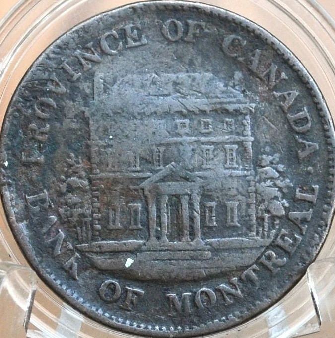 1844 Half Penny Bank Token - Choose by Token - 1/2 Penny Bank Token 1844 Bank of Montreal Canadian Bank Token - Image 2
