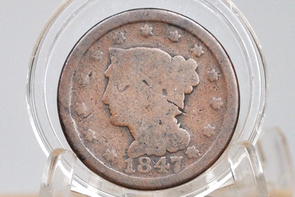 1847 Braided Hair Large Cent - Choose by Grade / Condition - 1847 Coronet Cent - 1847 US Large Cent - Braided Hair 1839 to 1857 - Image 11