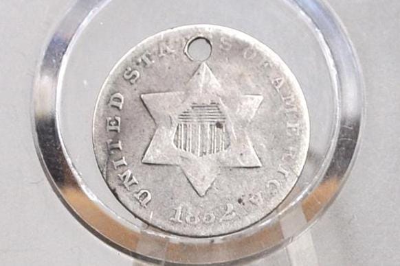 1852 Three Cent Silver US Coin - Choose by / Grade / Condition - 1852 3 Cent - Trimes / Silver 3 Cent Pieces - Good Type Coin - Image 6