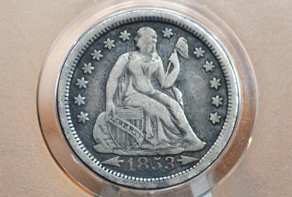 1853 Seated Liberty Dime - Choose by Coin / Grade - 1853 Silver Dime / 1853 Liberty Seated Dime 1853 With Arrows - Image 5