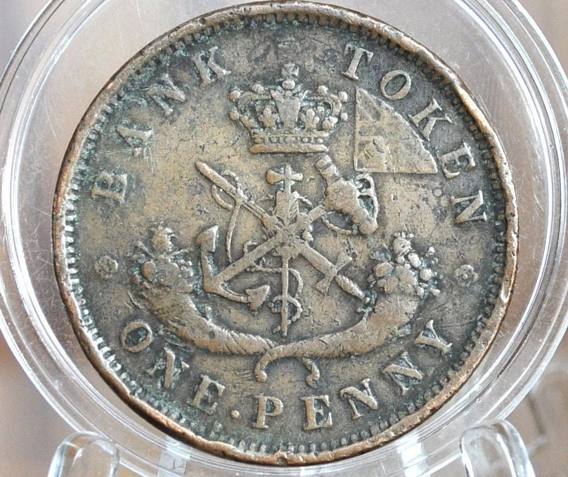 1857 Bank of Upper Canada One Penny - 1 Penny Bank Token - Great Detail - 1857 Bank Token One Penny - 1857 Canadian Large Cent - Image 6