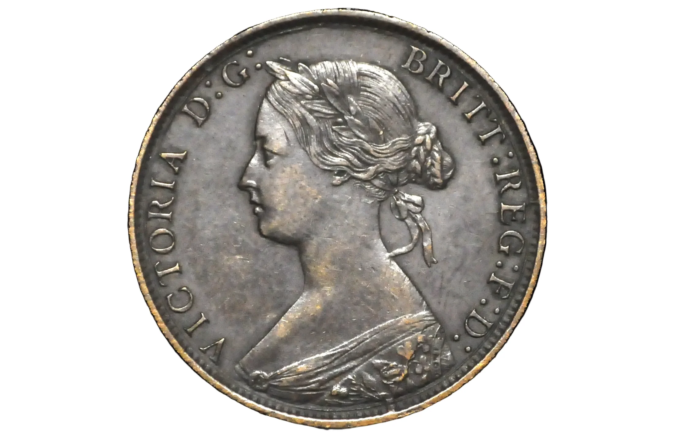 1862 Great Britain Half Penny - AU, Great Coin - UK 1/2 Penny 1862 - Bronze, High Grade - Image 2