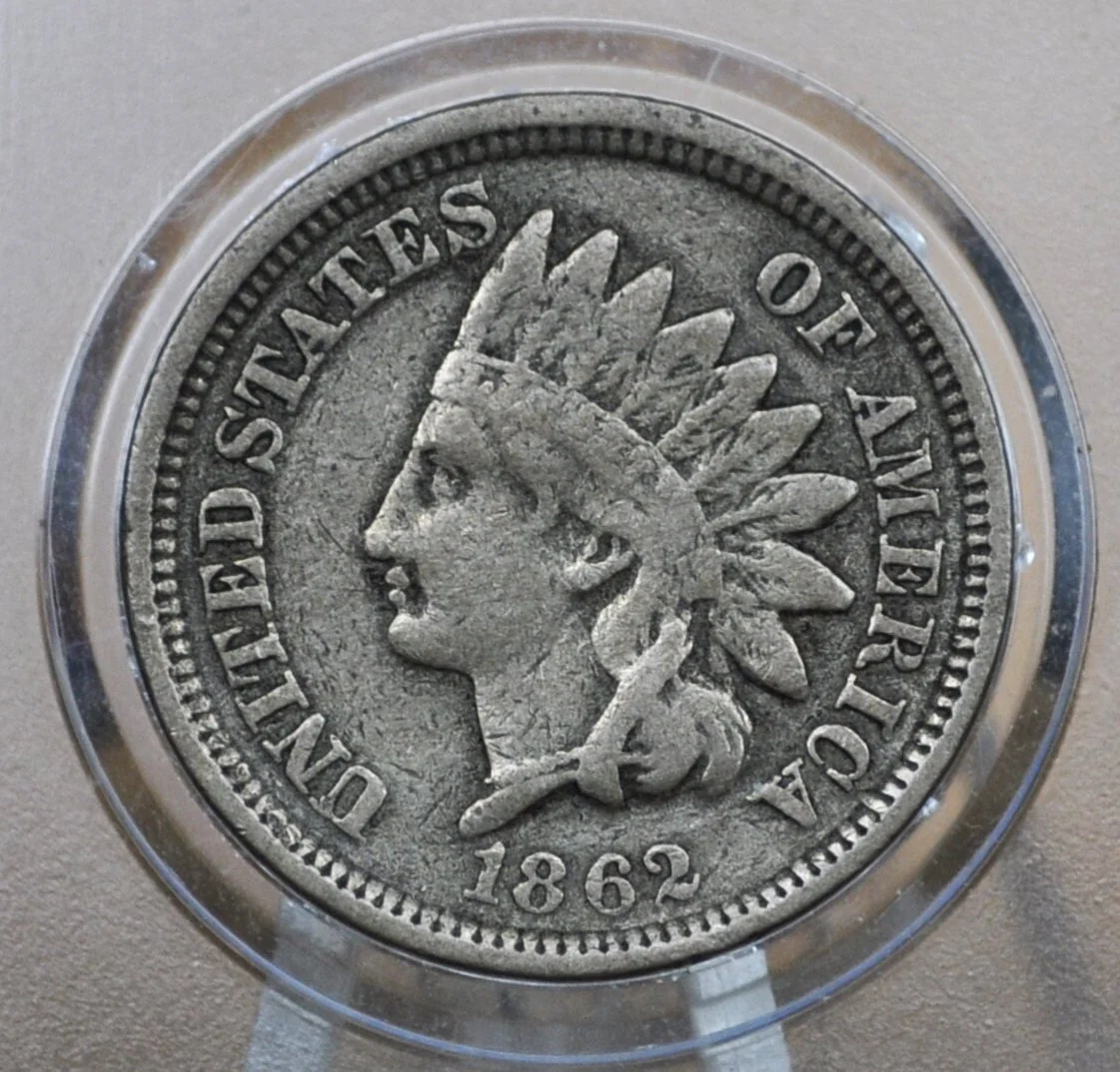 1862 Indian Head Penny - Choose by Grade - Good Early Date - 1862 Indian Head Cent 1862 One Cent - Civil War Era Cent - Image 8