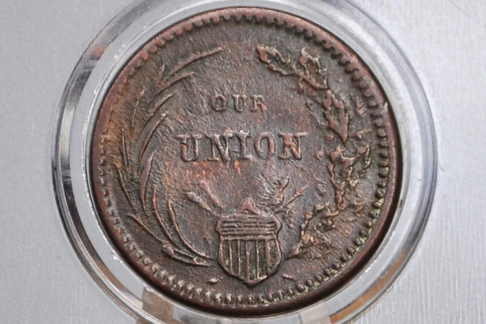 1863 Civil War Token - Our Union - Uncirculated - Patriotic CWT - Great Condition - The Federal Union Must be Preserved - Image 2