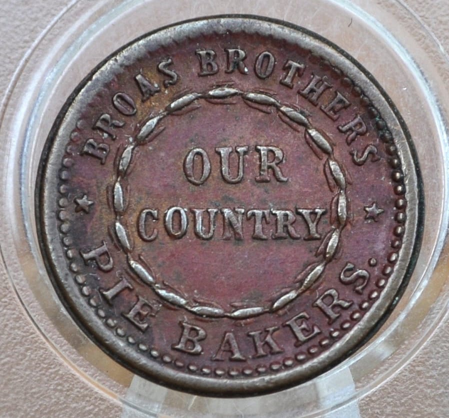 1863 Civil War Token - United We Stand - About Uncirculated - High Grade, Store Card Reverse - Patriotic CWT - Image 2