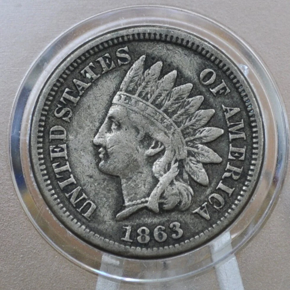 1863 Indian Head Penny - Choose by Grade / Condition - Early Date - Civil War Era Cent - 1863 Indian Cent 1863 - Image 7