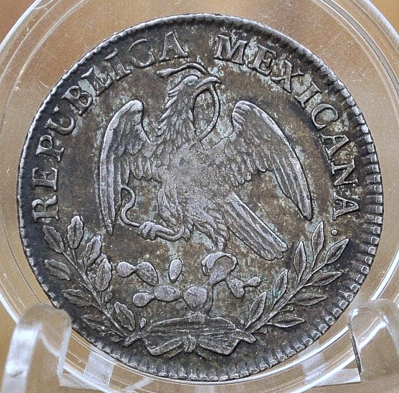 1868 Silver 2 Reales Mo Ph Mexico - Xf (Extremely Fine) Grade / Condition - Mexican Two Reales 1868 Silver Mexican Coin, 90% Silver, Mo P.h. - Image 2