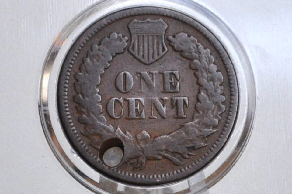 1869 Indian Head Penny - Key Date - Damaged - Indian Cent 1869 - Tougher Date to Find - Image 2