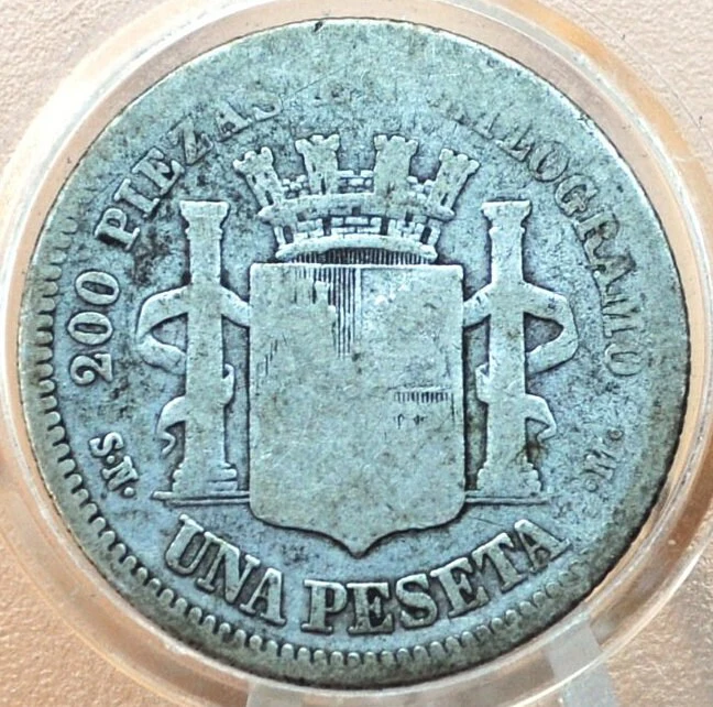 1869 Spanish Una Peseta - Image 2