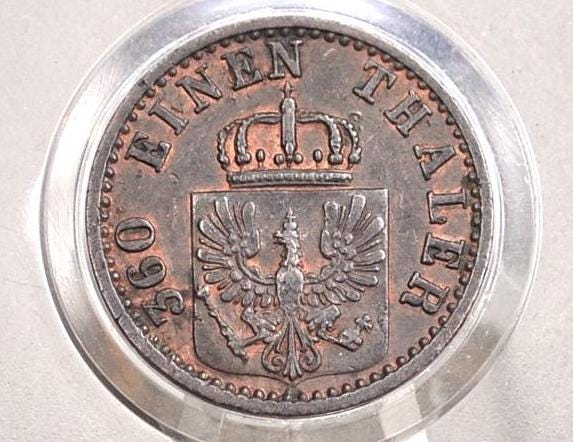 1870 Prussian 1 Pfennig Scheidemunze Coin - UNC (Uncirculated) Condition - William I - - Image 2