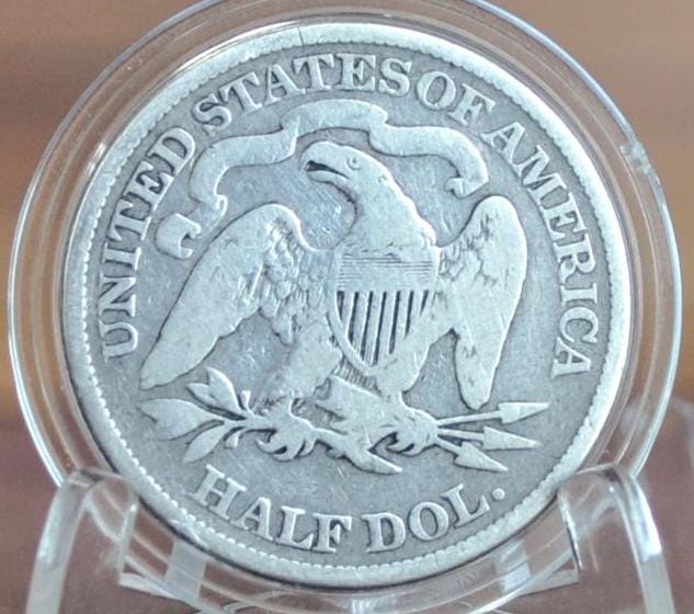 1873 Seated Liberty Half Dollar - VG Grade / Condition - 1873 Liberty Seated Silver Half Dollar 1873 Half - Authentic, Better Date! - Image 2