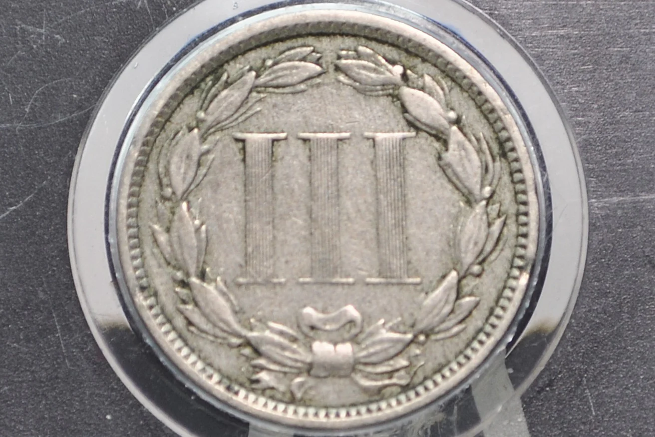 1873 Three Cent Coin - Choose by Grade, Condition - Civil War Era - 3 Cent Nickel 1873 - Open 3 Variety - Image 7