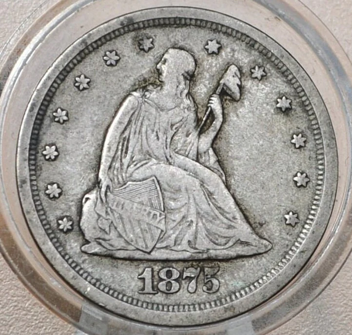 1875-S 20 Cent Piece - VF35 (Choice Very Fine) - Rare US Coin Type, Only 3 Years Minted - 1875 Silver Twenty Cent Coin - Image 4