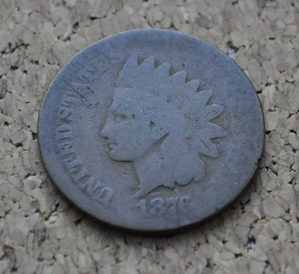 1876 Indian Head Penny - AG (About Good) Grade / Condition - Great Date - 1876 US One Cent - Indian Head Cent 1876 - Image 5