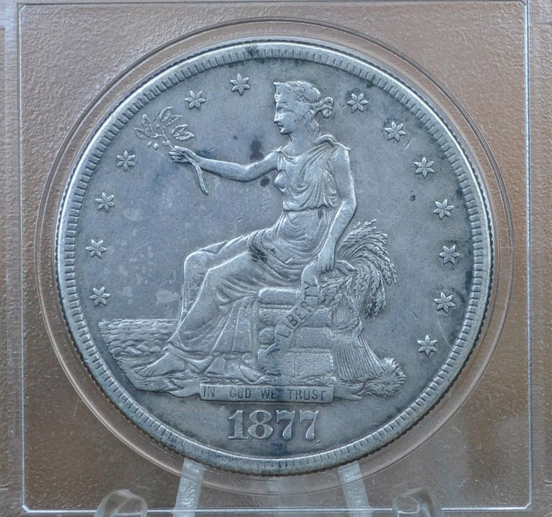 1877-S Trade Dollar - Xf (Extremely Fine) Grade / Condition - 1877 S Authentic Us Trade Dollar 1877 S - Authentic Silver Us Trade Dollar - Image 6