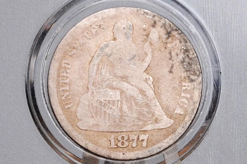 1877 Seated Liberty Dimes - Choose by Mint & Grade / Condition - 1877 CC Silver Dime / 1877S  Liberty Dime - Image 3