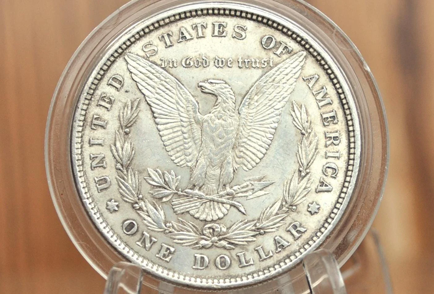 1878 Morgan Silver Dollar Eight Feathers - Choice AU (About Uncirculated) - 1878 8 Tail Feathers Morgan - 8 Feather Variety 1878 Morgan - Image 2