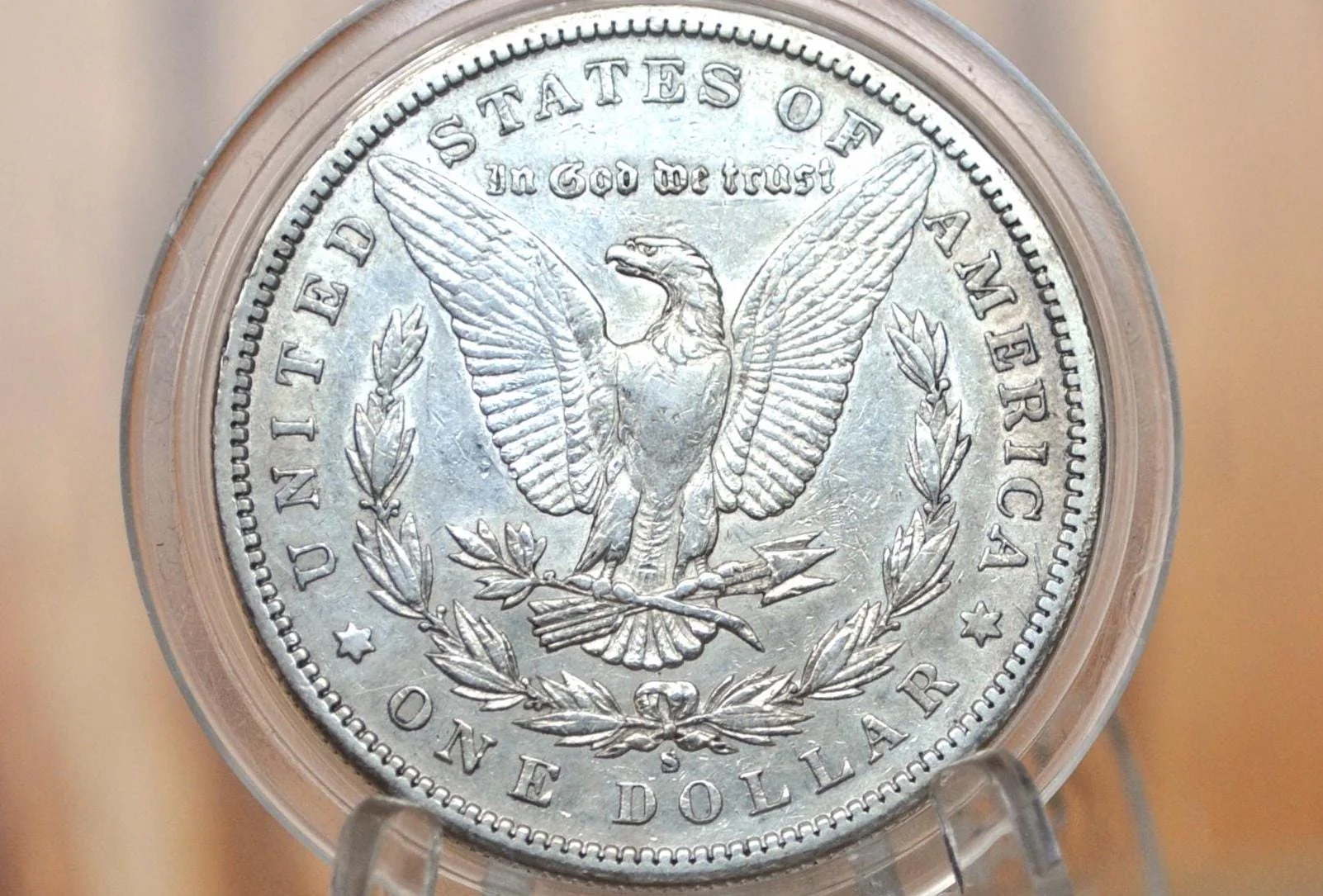 1887-S Morgan Silver Dollar - AU Grade / Condition - 1887 S Morgan Dollar 1887S Silver Dollar - Rarer Date, Nice Coin - Low Mintage - Image 2