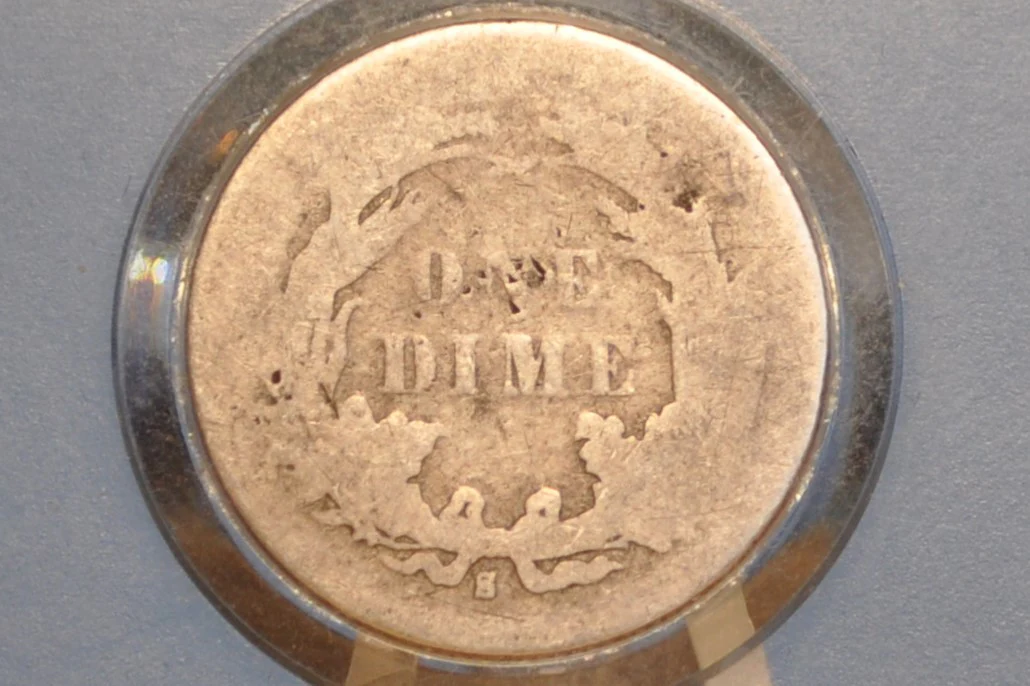 1889-S Seated Liberty Dime - Rare Date & Mint - Good Grade/Condition - 1889S Silver Dime / 1889 S Liberty Seated Dime US Dime 1889 - Image 2