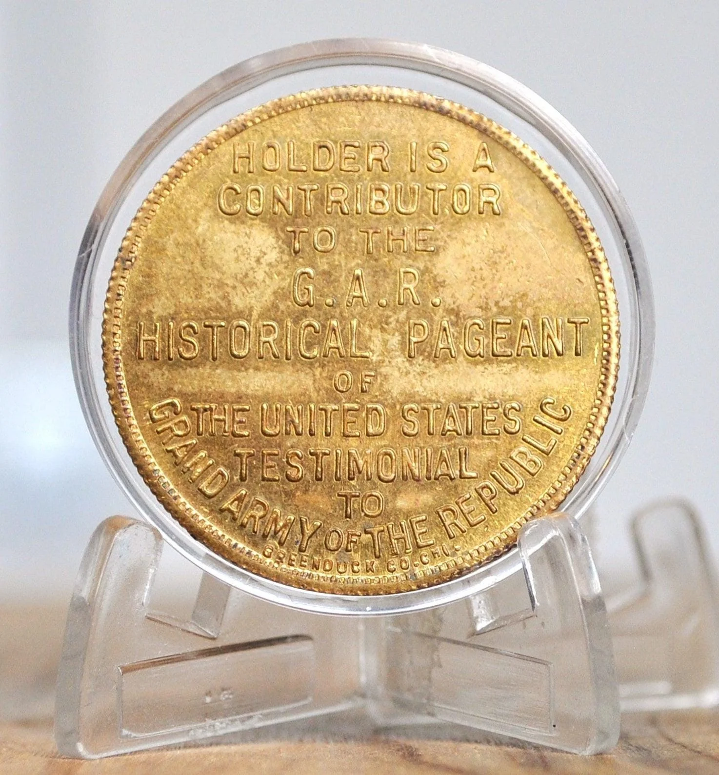 1925 Gar Token From The 59Th Annual Encampment - Commemorative Token From The 59Th G.a.r. Encampment - Image 2