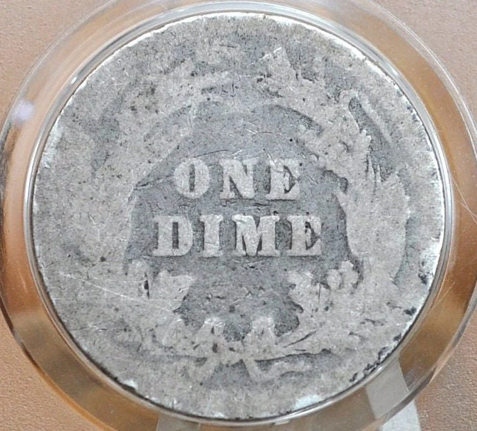 1893 Barber Silver Dime - G Grade / Condition, Early Date - 1893 Dime Philadelphia Mint - Image 2