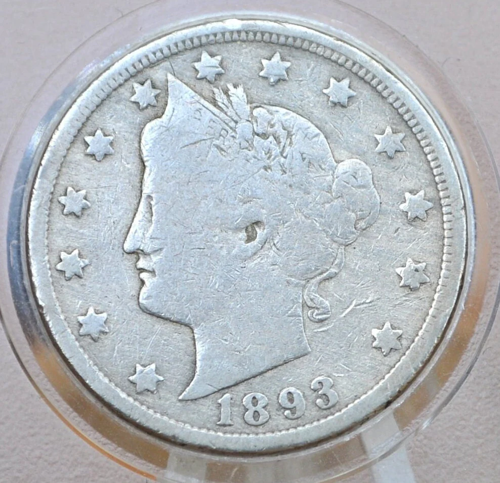 1893 V Nickel - Choose by Grade / Condition - 1893 Liberty Head Nickel - Philadelphia Mint - Better Date - Nickel Collection