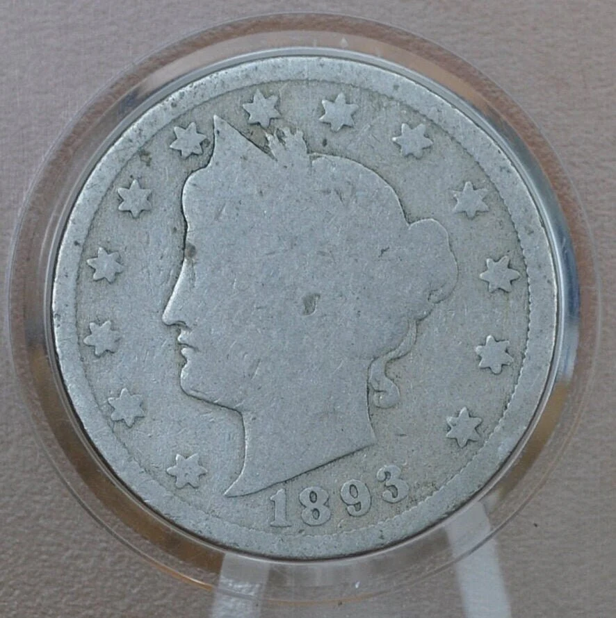1893 V Nickel - Choose by Grade / Condition - 1893 Liberty Head Nickel - Philadelphia Mint - Better Date - Nickel Collection - Image 2