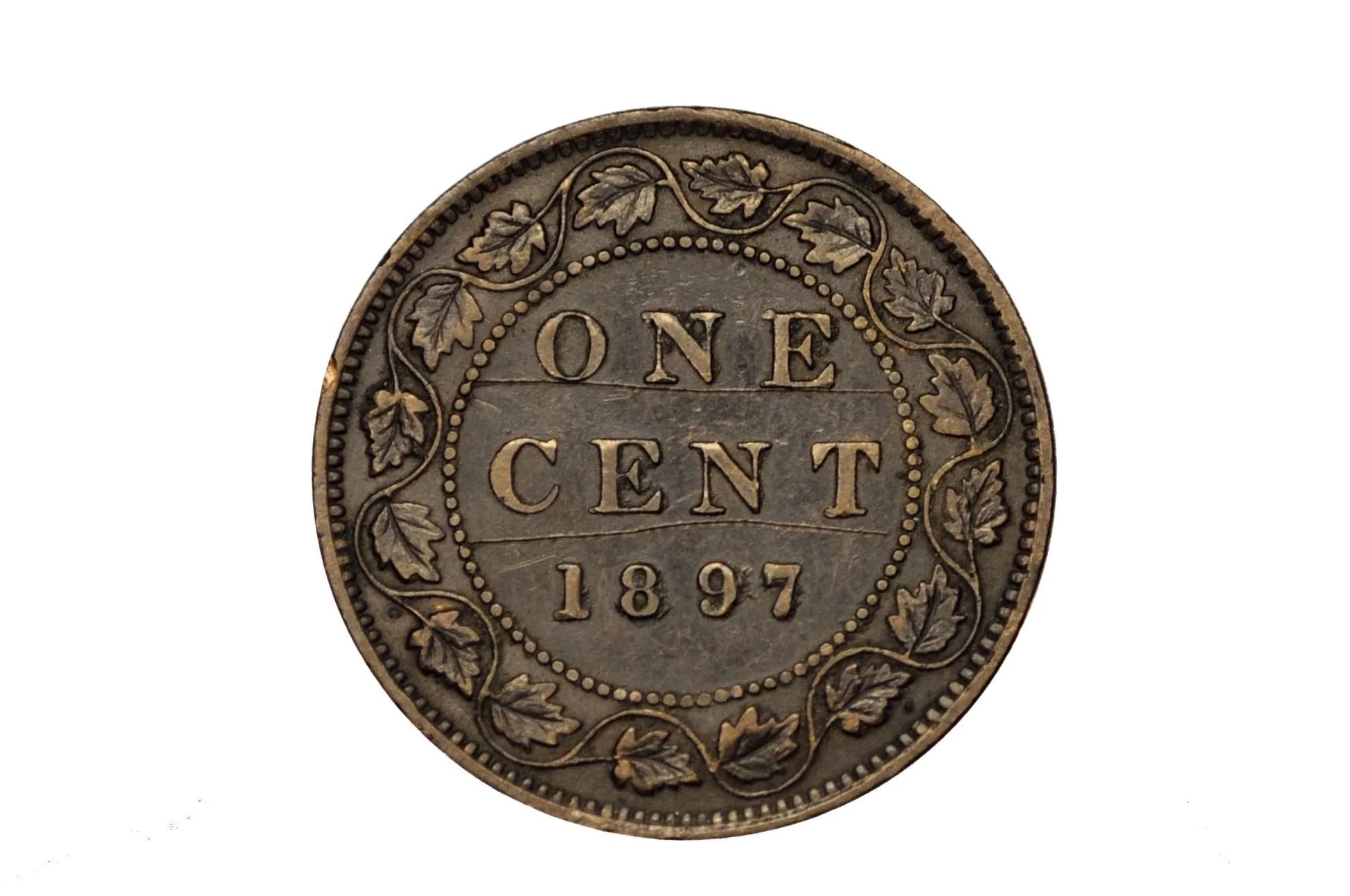 1897 Canadian One Cent - XF (Extremely Fine) Condition - Queen Victoria - One Cent Canada 1897 Large Cent - 1897 Large Cent - Image 5