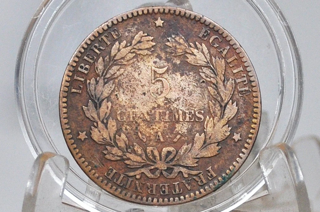 1893 France 5 Centimes - Great Condition - 5 Centimes 1893 France - Great Coin for a collection, Paris Mint 18933 - Image 2