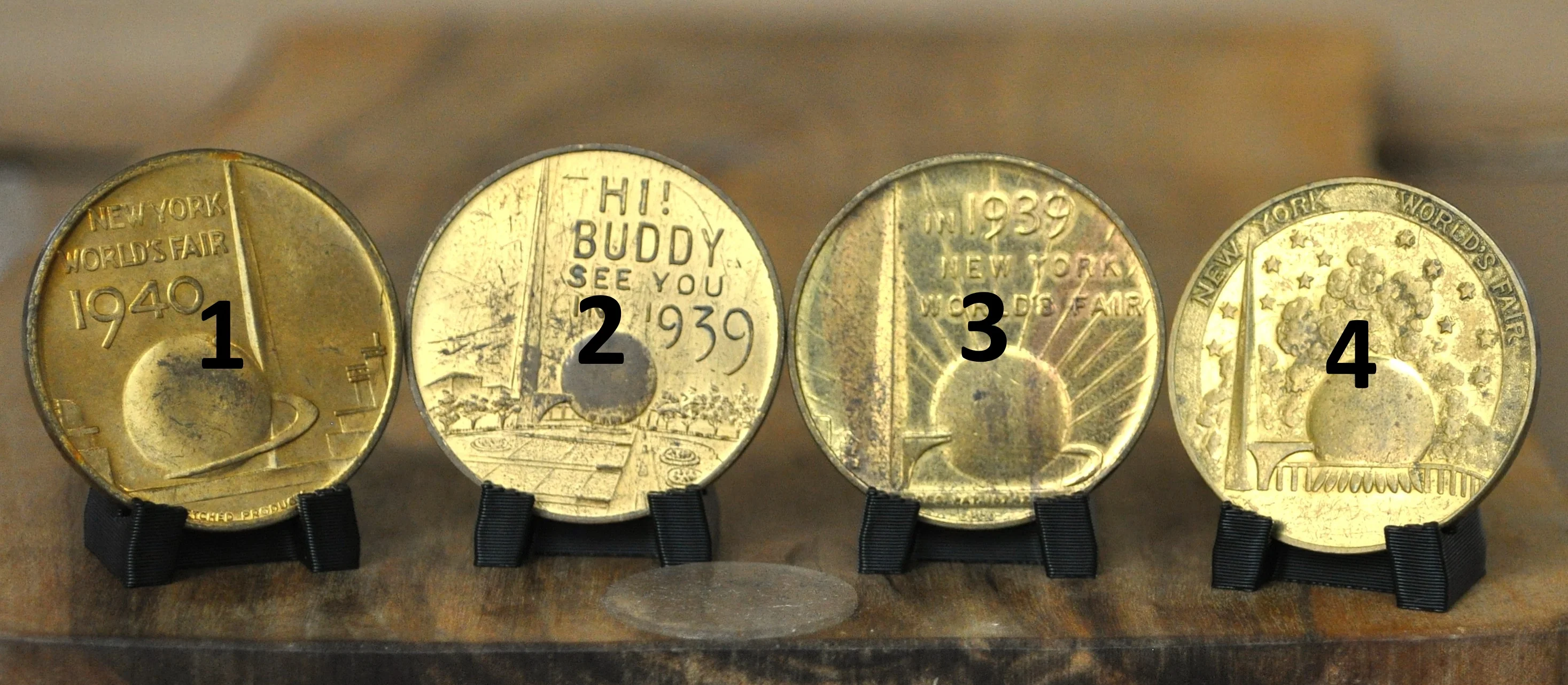 New York World's Fair 1939-1940 Tokens 4 To Choose From - Antique NY World Fair Souvenir Tokens Pick Your Variant! - Image 2