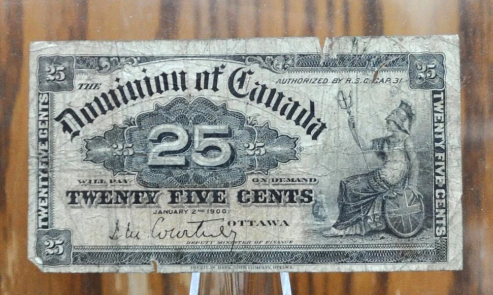 1900 25 Cent Fractional Note Dominion of Canada - Boville and Courtney Signatures - 1900 Canadian Twenty Five Cents Note - P#9a and P#9b - Image 7
