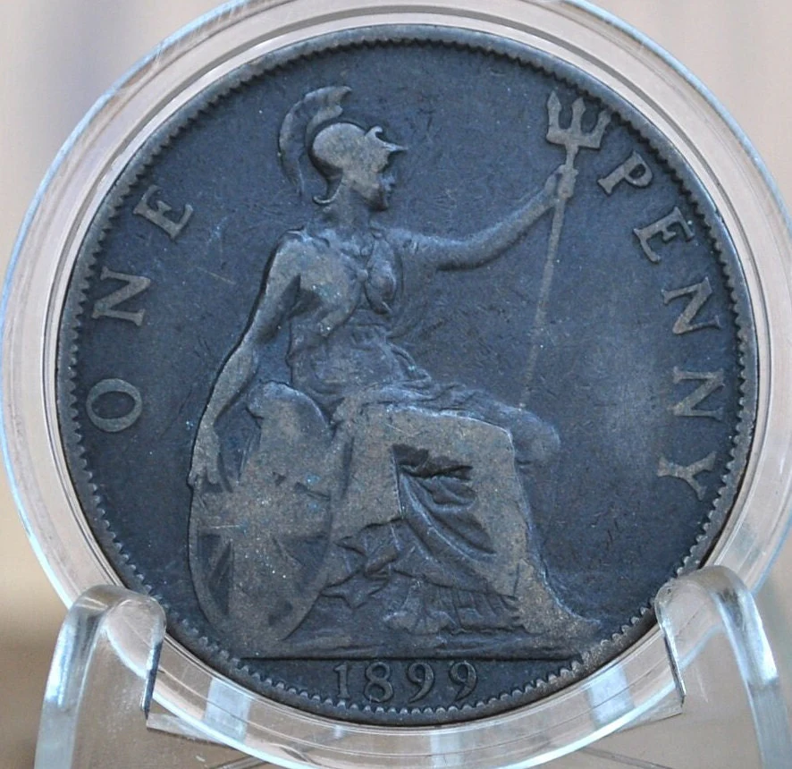 Old British Pennies - 1860-1901 Great Britain One Penny - Choose by Date! -UK Large Penny Size-Queen Victoria 1 Penny 1800s British Pennies - Image 7