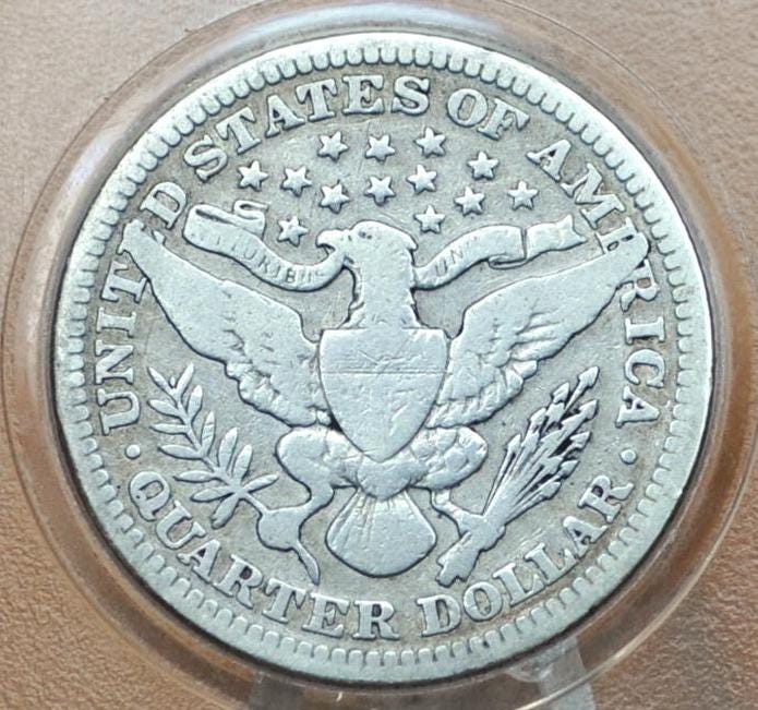 1904 Barber Silver Quarter - VG+, Great Coin - Philadelphia Mint - 1904P Barber Quarter - 1904-P Quarter - Image 2