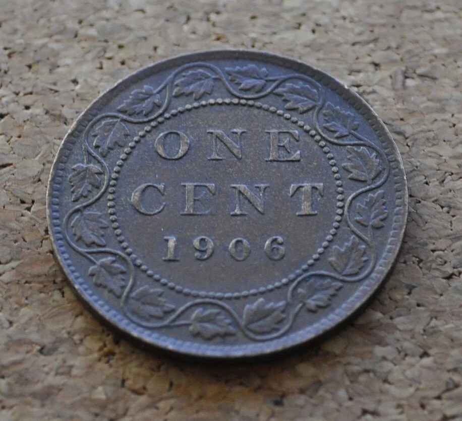 1906 Canadian Large Cent - F-AU (Fine to About Unc.) Choose by Grade - King Edward VII - One Cent Canada 1906 Canadian Cent 1906 Large Cent - Image 3