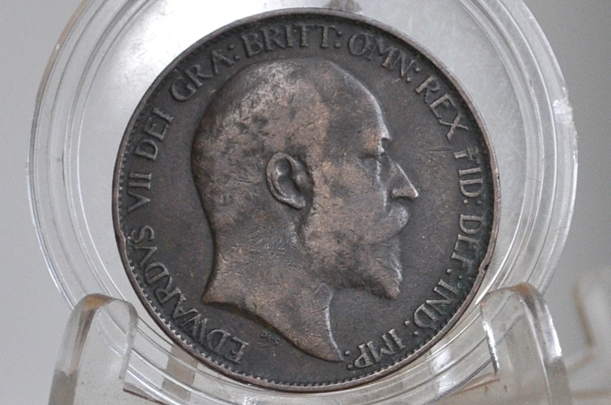 1907 Great Britain Half Penny - VF/XF Condition - UK Large Penny 1907 - King Edward VII 1/2 Penny - Bronze - - Image 2