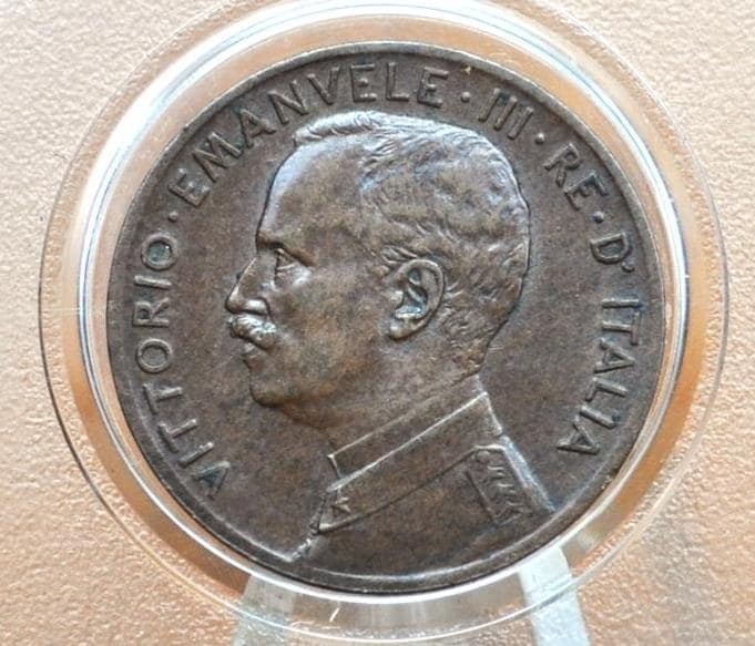 1909 Italian 2 Centesimi Coin - C.20 - AU Grade / Condition - 1909 Italy 2 Cent Coin, Old Italian Coins - Image 2