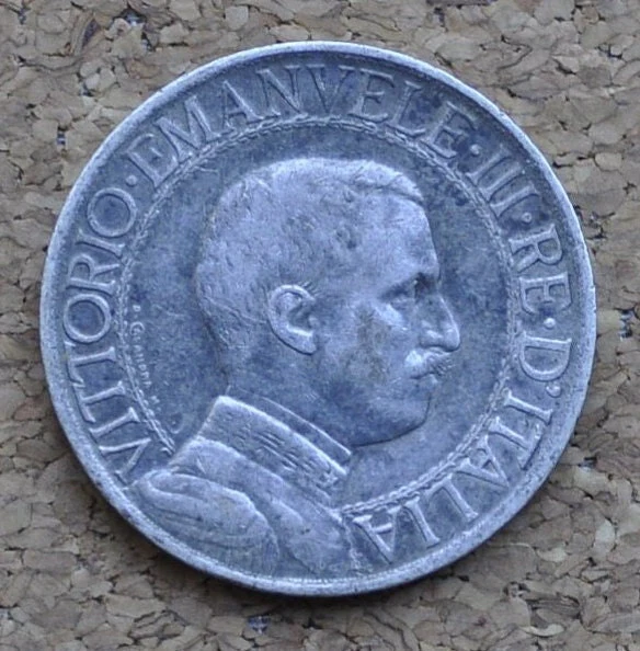 1910 L.1 Italian Silver Coin - 1 Lira - High Grade - XF (Extremely Fine) Condition; Rarer Coin - Beautiful Design & Artwork - Italy Silver - Image 2