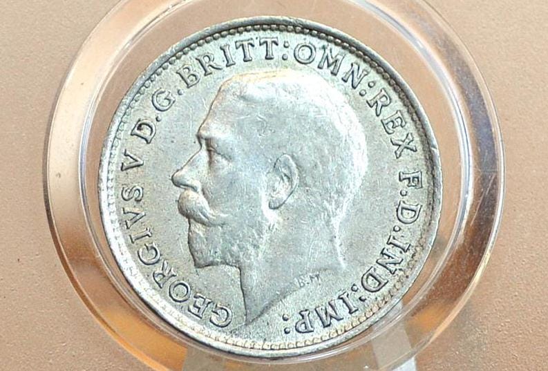 1911-1920 Great Britain Silver 3 Pence Silver - Circulated Conditions - King George - UK 3 Pence Great Britain Three Pence 92.5% Silver - Image 2